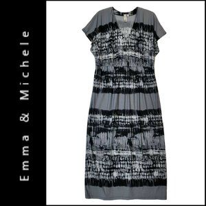 Emma & Michele Kaftan Elastic Waist Long Dress 3X